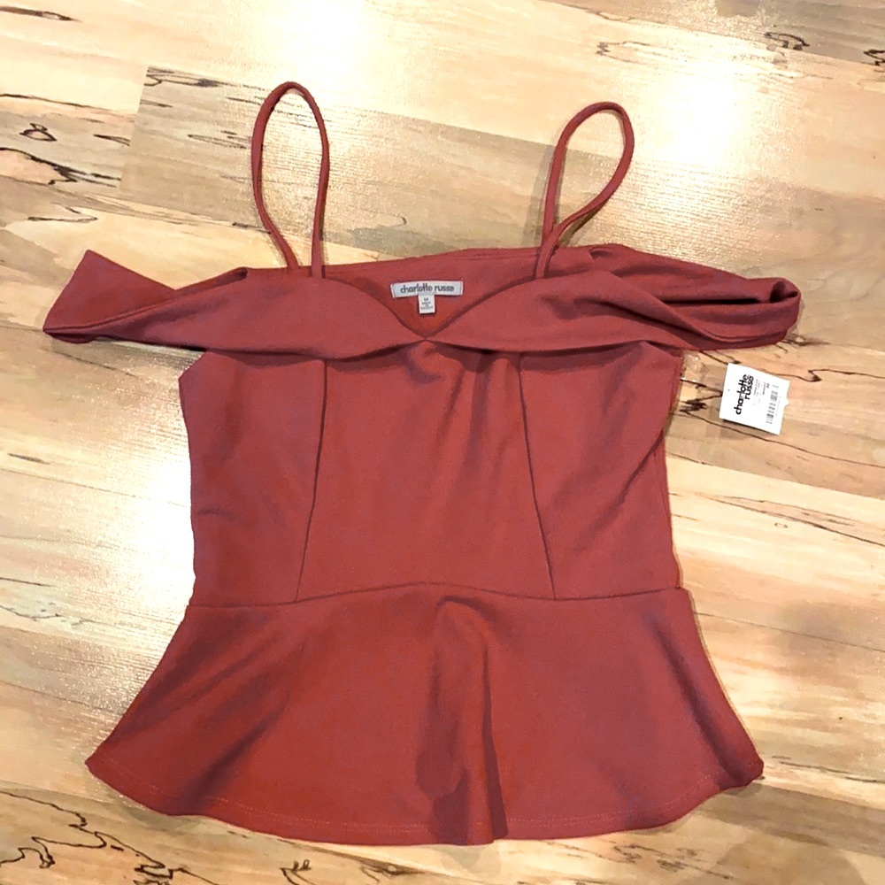 Sexy drop sleeve Rose top - M